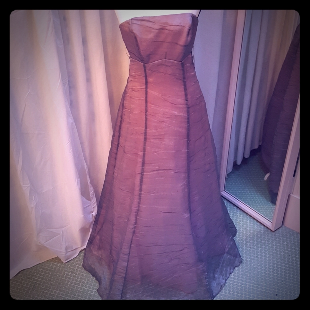 NWT De Laru Prom Dress strapless sz 5/6 grey/pink